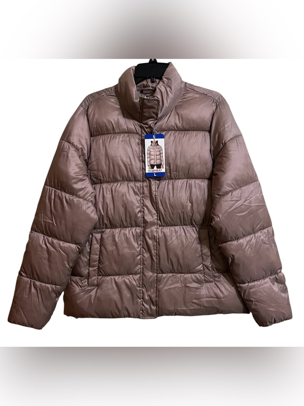 NWT 32 Degrees Heatkeep Nano Women’s Light Blush Puffer Bomber Jacket Large